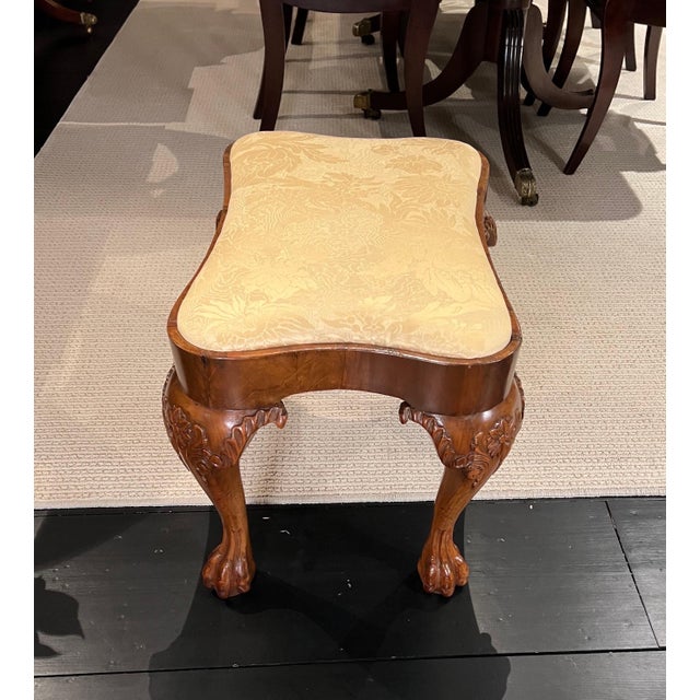 Wood Mid 19th Century George II Walnut Stool Property of Nelson A Rockefeller & John.D.Rockefeller For Sale - Image 7 of 12