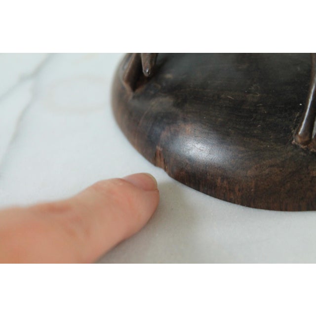 Vintage Folk Art Hand Carved Wood African Decorative Object For Sale - Image 10 of 10