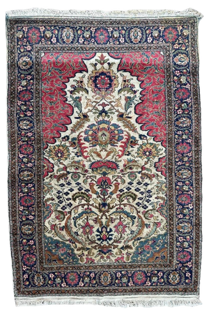 Vintage Turkish Kayseri Silk Rug, 1960s