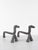 Anonymous pair of andirons france, circa 1960 wrought iron h: 24 cm / w: 12 cm / d: 38 cm excellent overall condition....
