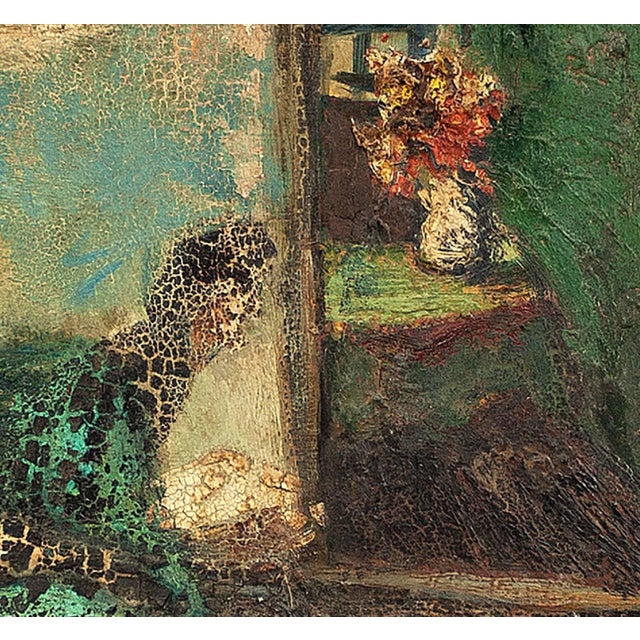 Modern Abram Tromka, Abstract Interior Scene For Sale - Image 3 of 4