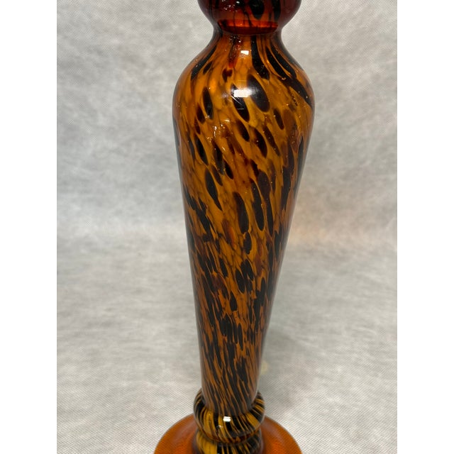 Murano Tall Italian Art Glass Candlestick in the style of Murano, 1970s For Sale - Image 4 of 8
