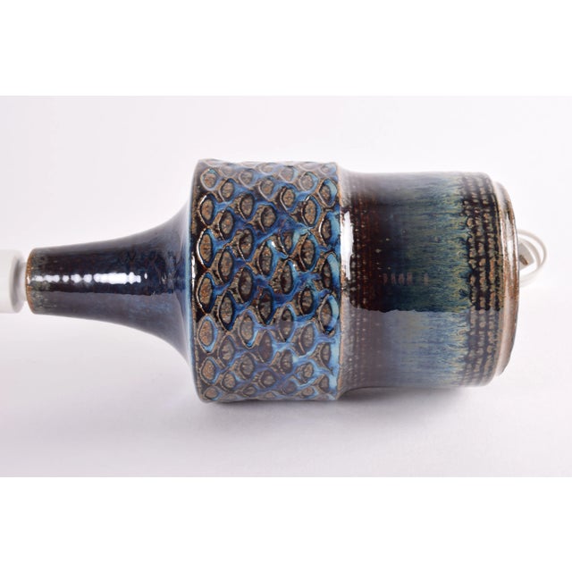 Blue Danish Modern Sculptural Ceramic Table Lamp from Søholm, 1960s For Sale - Image 8 of 12