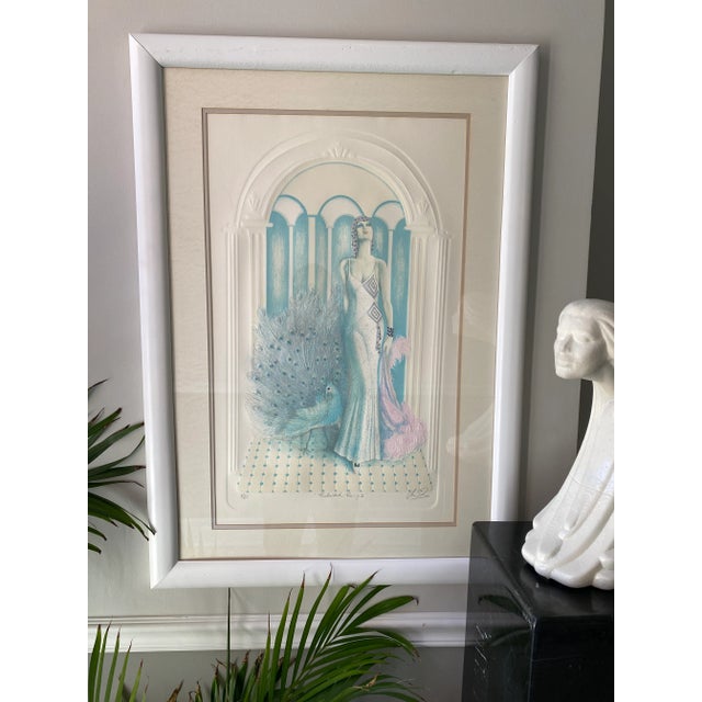 1980s Mixed Media Art Deco Wall Art by Mary Vickers. Signed For Sale - Image 4 of 13