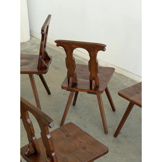 Antique Carved Oak Revival Dining Chairs — Set of 6 For Sale - Image 4 of 18