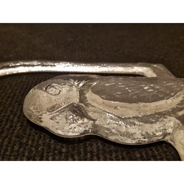 Silver Mid Century Modern Grand Crystal Parrot on His Perch - Hanging Home Decor/ Sculpture For Sale - Image 8 of 12