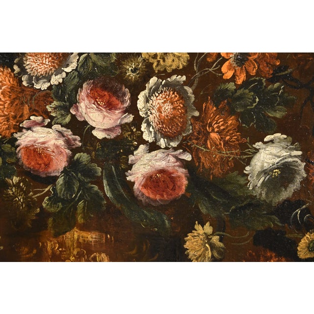 Andrea Scacciati, Flowers Still Life, 1680, Oil on Canvas, Framed For Sale - Image 8 of 15