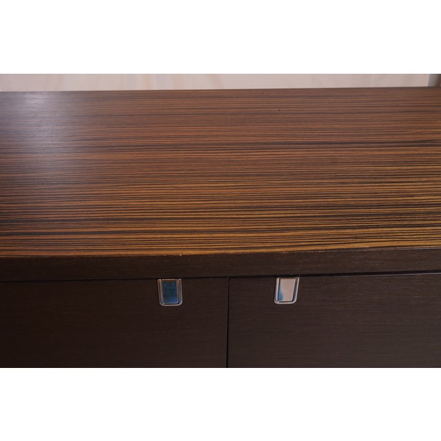 Italian Potocco Wood Sideboard With Zebra Wood Top For Sale - Image 4 of 5