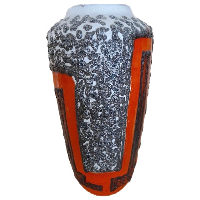 Exceptional, extra large and striking fat lava floor , table vase or umbrella holder dating from the 1960s/70s....