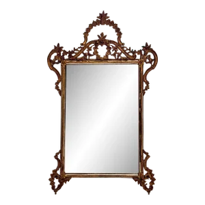 Large Mid 20th Century La Barge Stunning Italian Rococo Giltwood Hand Carved Wall or Floor Mirror