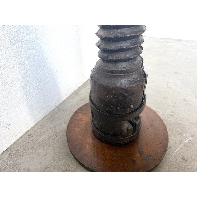 Oak Press Screw Stand with Metal Base, 19th Century For Sale - Image 17 of 18