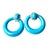 Blue 14KYl Gold Door Knocker Clip-on Earrings With Turquoise & Diamond 66.46ct Status:Published - Marketplace, Pair For Sale - Image 8 of 9
