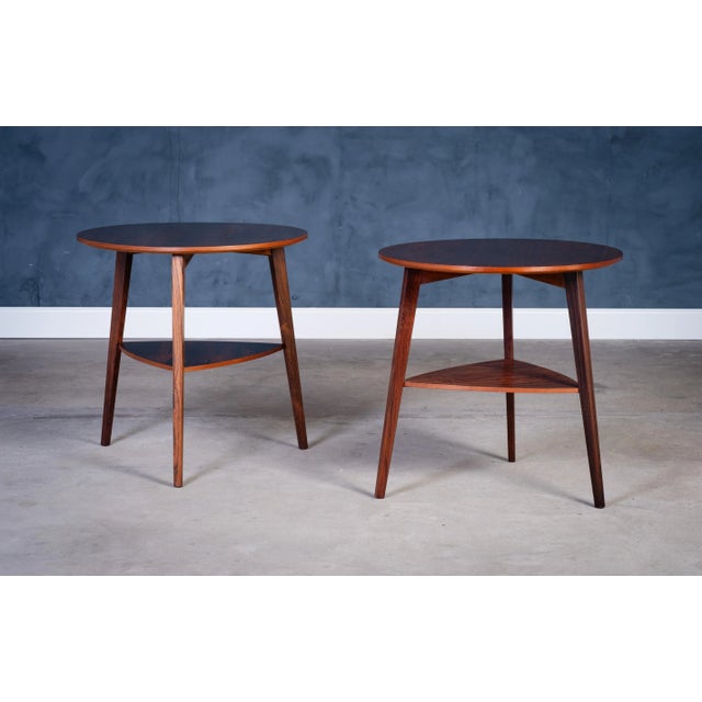 Mid-Century Modern Rosewood Side Tables by Holger George Jensen for Kubus, 1960s, Set of 2 For Sale - Image 3 of 12