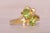 Gold The Twins: Peridot and Natural Diamond Ring in Yellow Gold For Sale - Image 8 of 11