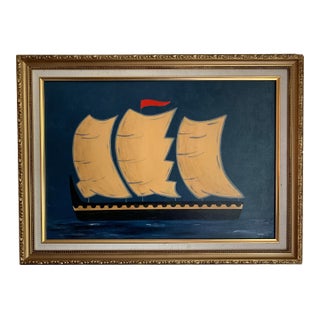 Contemporary Impressionist Style Seascape Painting on Canvas, Framed For Sale