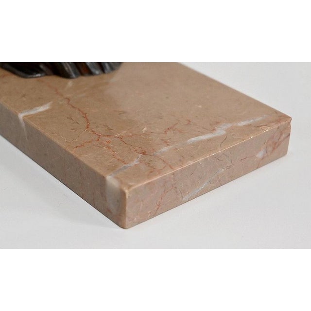 Patinated Metal and Marble Swan Bookends, 1930s-1940s, Set of 2 For Sale - Image 12 of 18