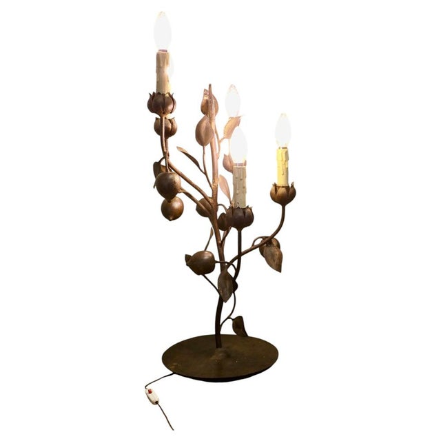 Large Italian Toleware Table Lamp, 1970 For Sale - Image 8 of 8
