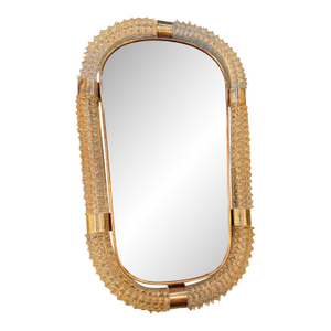 "Rostrato" Murano Style Glass Wall Mirror in Barovier Style