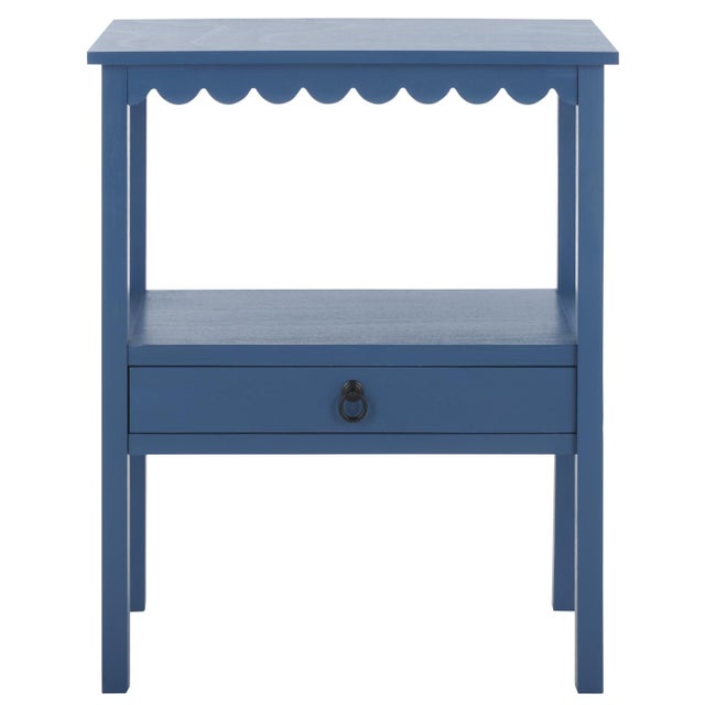 Heaven Scalloped Low Drawer Accent Table in Blue For Sale - Image 10 of 10