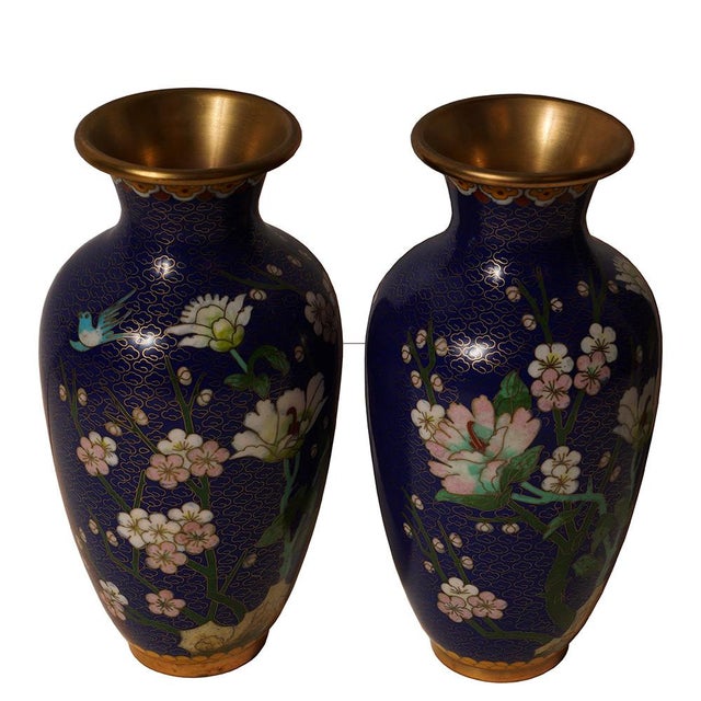 Early 20th Century Antique Chinese Cloisonne Vases A Pair Chairish