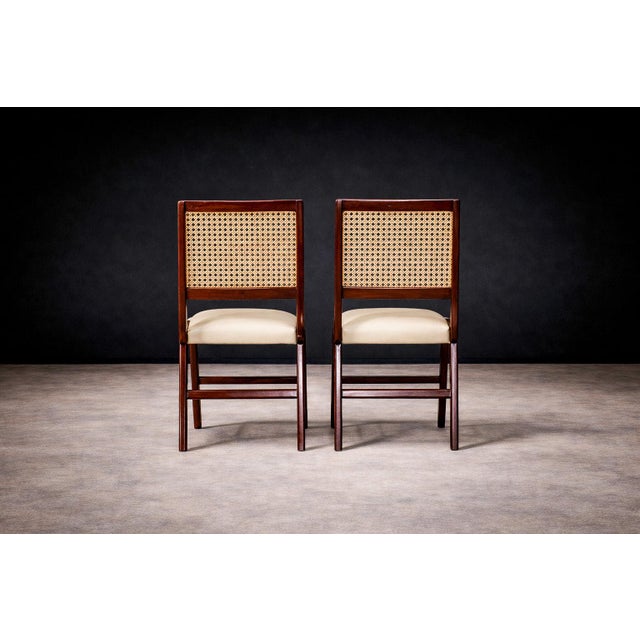 Wood Set of 2 Chairs in Caviuna wood & Leather, Forma, 1950s - Lot 176 For Sale - Image 7 of 12