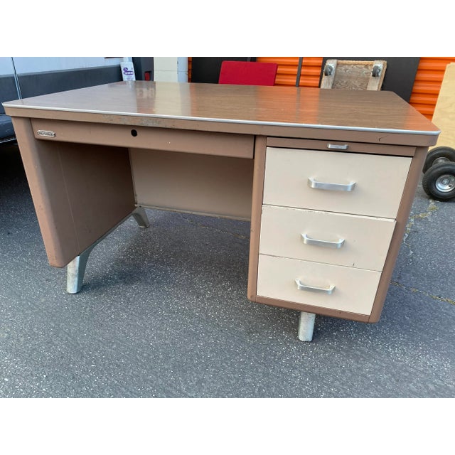 Vintage Mid Century Metal Writing Desk For Sale - Image 12 of 12