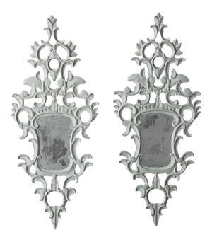 19th Century Italian Painted Venetian Mirror Appliqués - a Pair