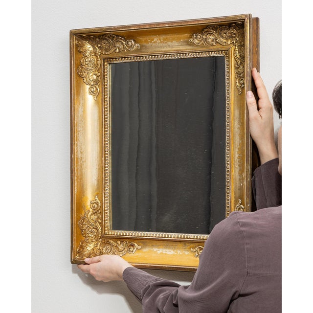 19th Century France Empire Gold Wood Mirror For Sale - Image 9 of 10