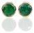 Natural Zambian Emerald Solitaire Stud Earrings: Solid 14k Gold Bezel Set Studs, Pair For Sale
