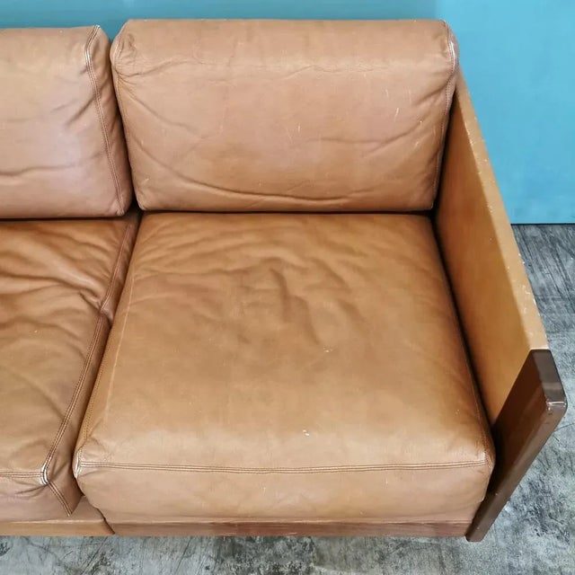 1960s Leather Model 920 2-Seater Sofa by Tobia & Afra Scarpa for Cassina, 1960s For Sale - Image 5 of 13