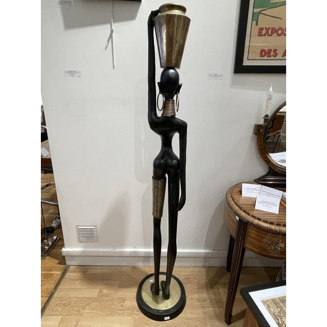 Modern Bronze of a Nude African Lady Carrying Water in the style of Karl Hagenauer, 1970s For Sale - Image 3 of 15