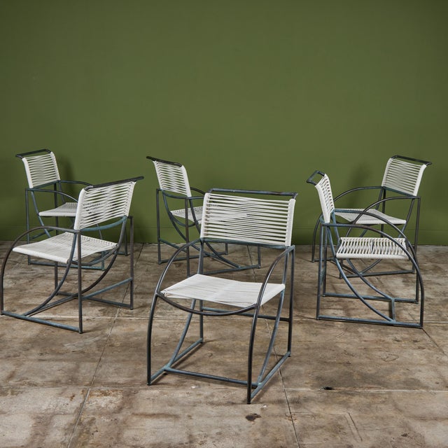 Mid-Century Modern 1970s Set of Six Kipp Stewart Bronze Patio Dining Armchairs for Terra For Sale - Image 3 of 18