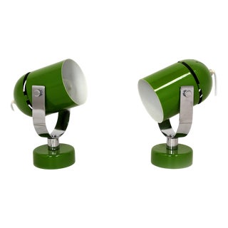 Mid-Century Green Lamps attributed to Stanislav Indra, 1970s, Set of 2 For Sale