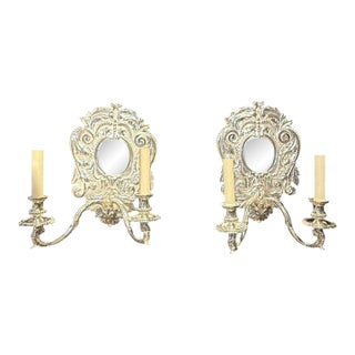 1900 Baroque Caldwell Silver Plated Sconces - Pair For Sale