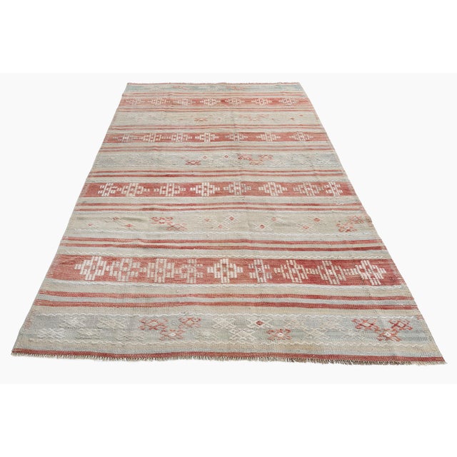 Turkish Vintage Turkish Flatweave Jajim Area Rug 5'3 X 9'1 For Sale - Image 3 of 11