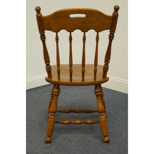 Set of 4 Ethan Allen Heirloom Nutmeg Maple Colonial Spindle Back Dining