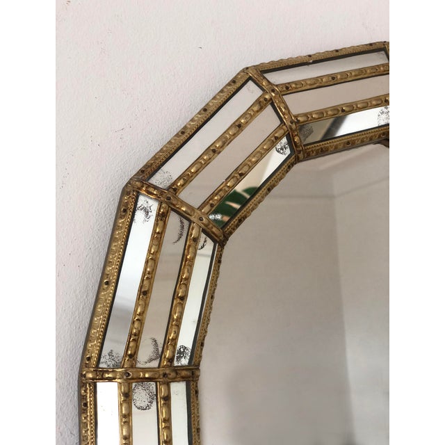 Pair of Large Vintage Venetian Full Length Brass Mirrors – Gold Hollywood Regency, Spanish 1990s For Sale - Image 11 of 13