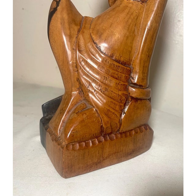 Antique Hand Carved Abstract Modernist Nude Lady Wood Figural Sculpture Statue For Sale - Image 11 of 12