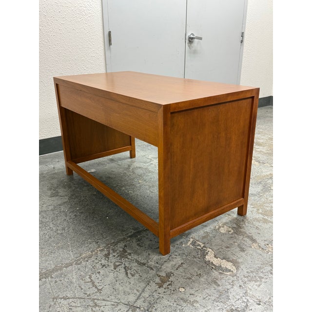 Wood Bespoke Mid-Century Modern Desk + Two Drawers For Sale - Image 7 of 12