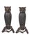 Large Pair of Vintage Arts and Crafts Rustic Victorian Owl Andirons With Glass Eyes For Sale - Image 4 of 14