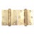 Pair of 3 X 3 In. Spartan Brass Plated Steel Door Hinges For Sale