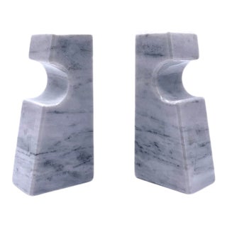 1980s Mexican Sculptural Solid Onyx Bookends - a Pair For Sale