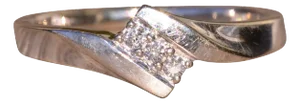 The Blossom Valley: White Gold Bypass Ring with Diamonds