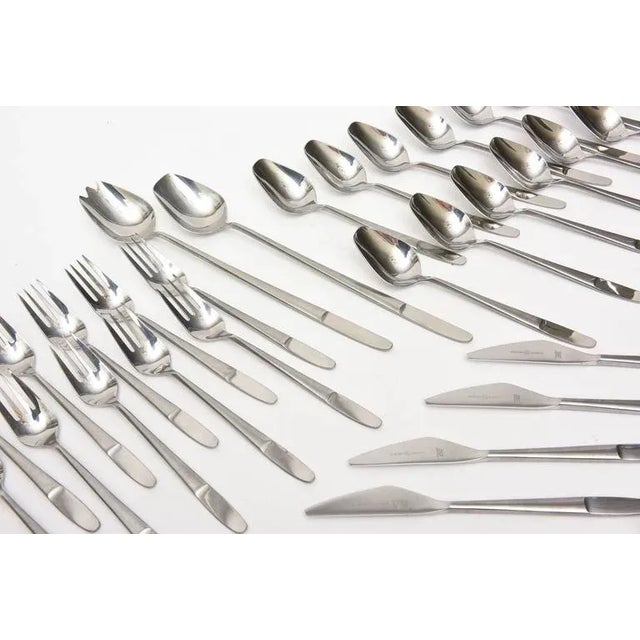 Metal 1960's Stainless Steel Flatware of Helmut Adler for Amboss, Austria Set of 73 PIeces For Sale - Image 7 of 9