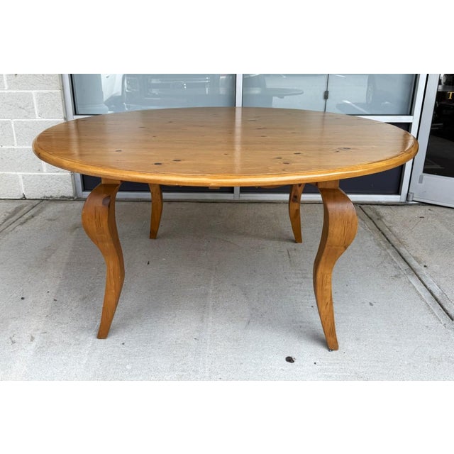 7 Piece Solid Pine Farmhouse Style Round Dining Set For Sale - Image 12 of 18