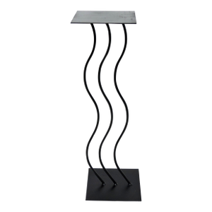1990s Post Modern Memphis Style Wavy Steel Plant or Speaker Stand