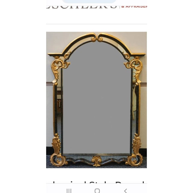 Harrison & Gil Dauphine Neoclassical Parcel Gilt Ebonized Fruitwood Frame Mirror For Sale - Image 11 of 11