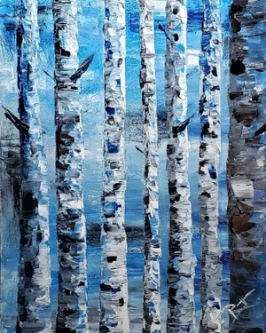 "Silent Nocturne" Original Expressionist Landscape Painting by Roger Gelis
