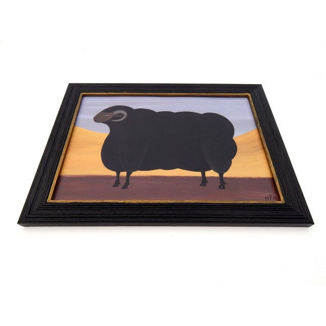 Matt Rix, Naive Style Prize Black Ram, Print, Framed For Sale - Image 6 of 13