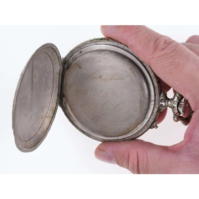 Gold Huge Antique Miners Presentation Pocket Watch 50mm works 70mm case 58mm dial For Sale - Image 8 of 11